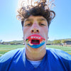 Youth Football Player Wearing Shock Doctor Bazooka Joe Max AirFlow Football Mouthguard