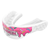 Shock Doctor Gel Max Power Print Mouthguard - White/Pink Sprinkle Drip - Front Angle View