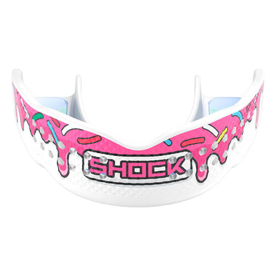Shock Doctor Trash Talker White/Pink Sprinkle Drip Mouthguard - Front View