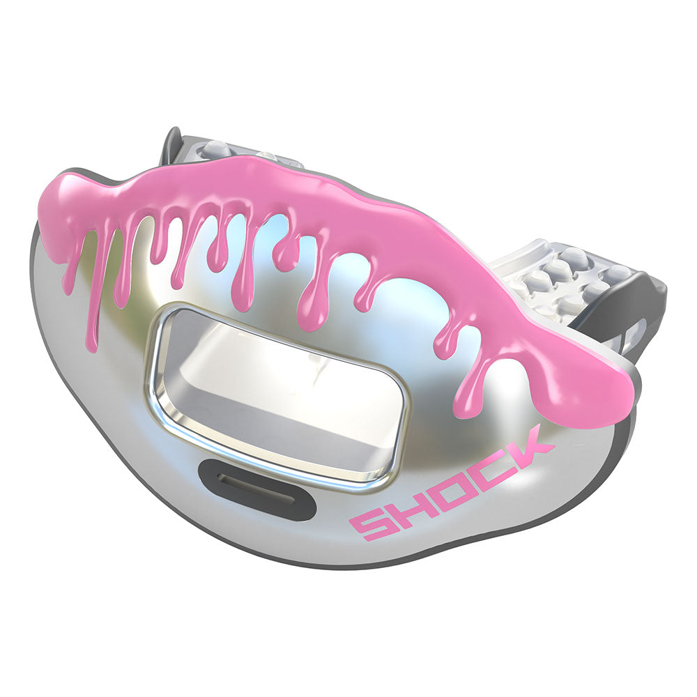 3D Drip Pink/Silver Max AirFlow Football Mouthguard