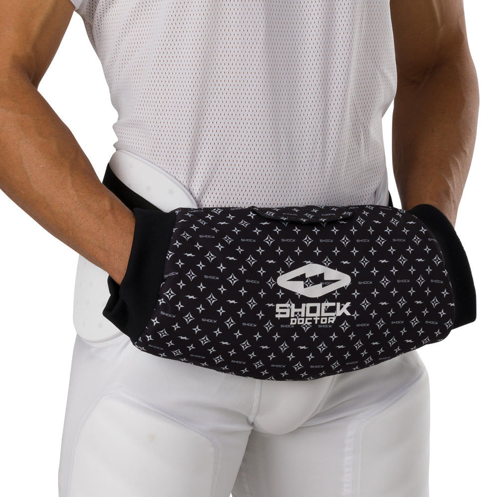 White Lux Color - On Model - Athlete Wearing Handwarmer in Front of Body