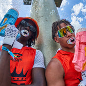 Youth Football Players Wearing Shock Doctor Chrome Iridescent Refracted Max AirFlow Football Mouthguard 