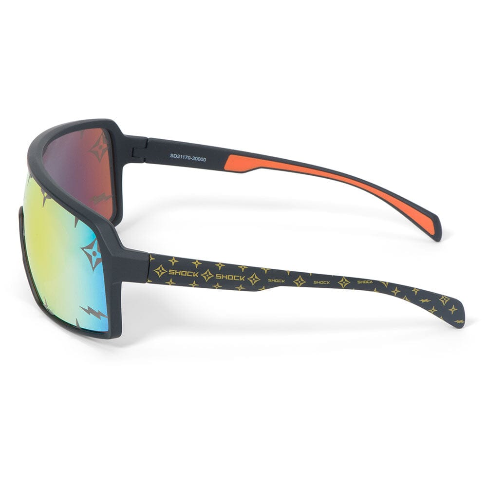 Shock Doctor Showtime Sunglasses - Black Frame & Orange Lenses - Side View