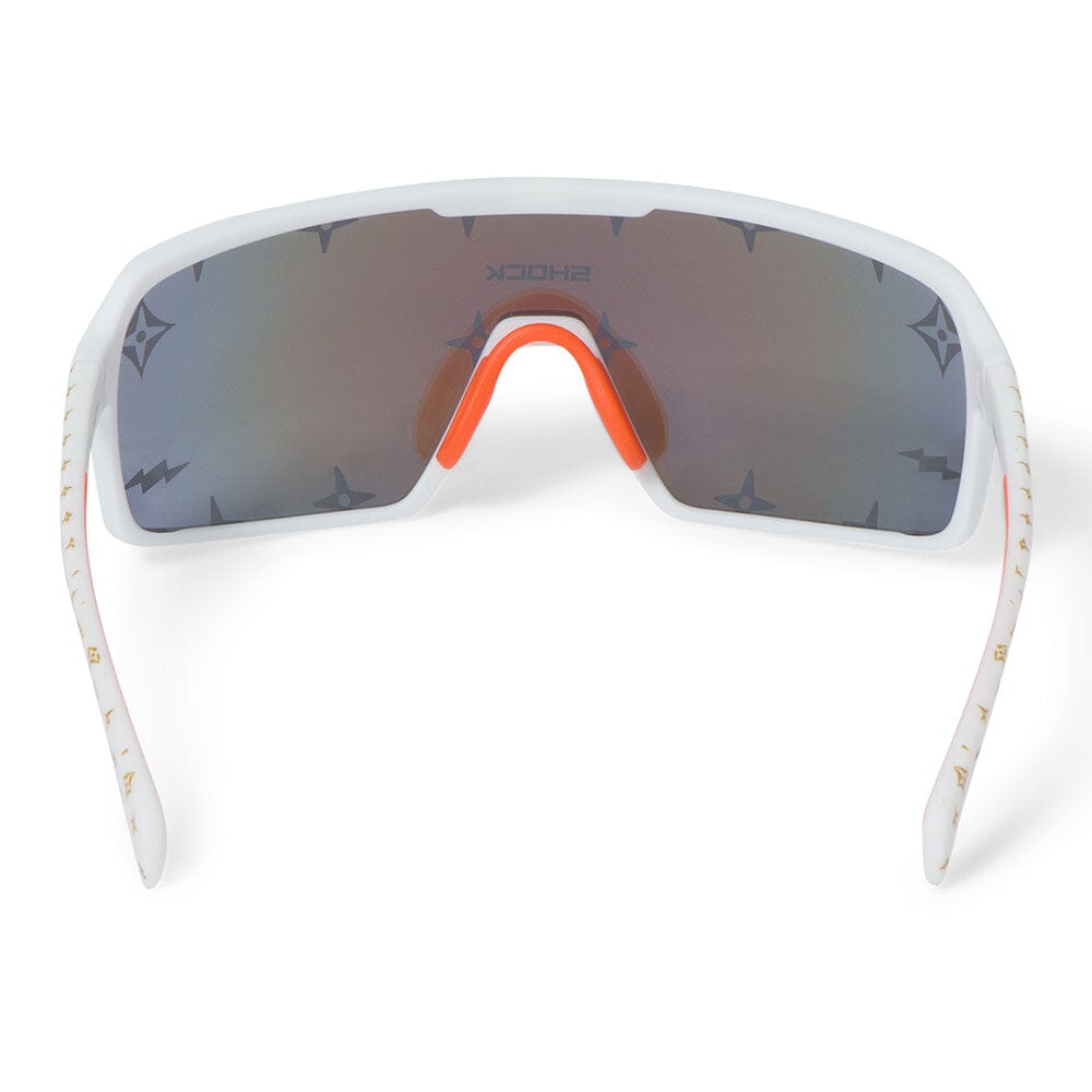 Shock Doctor Showtime Sunglasses - White Frame & Blue Lenses - Back View