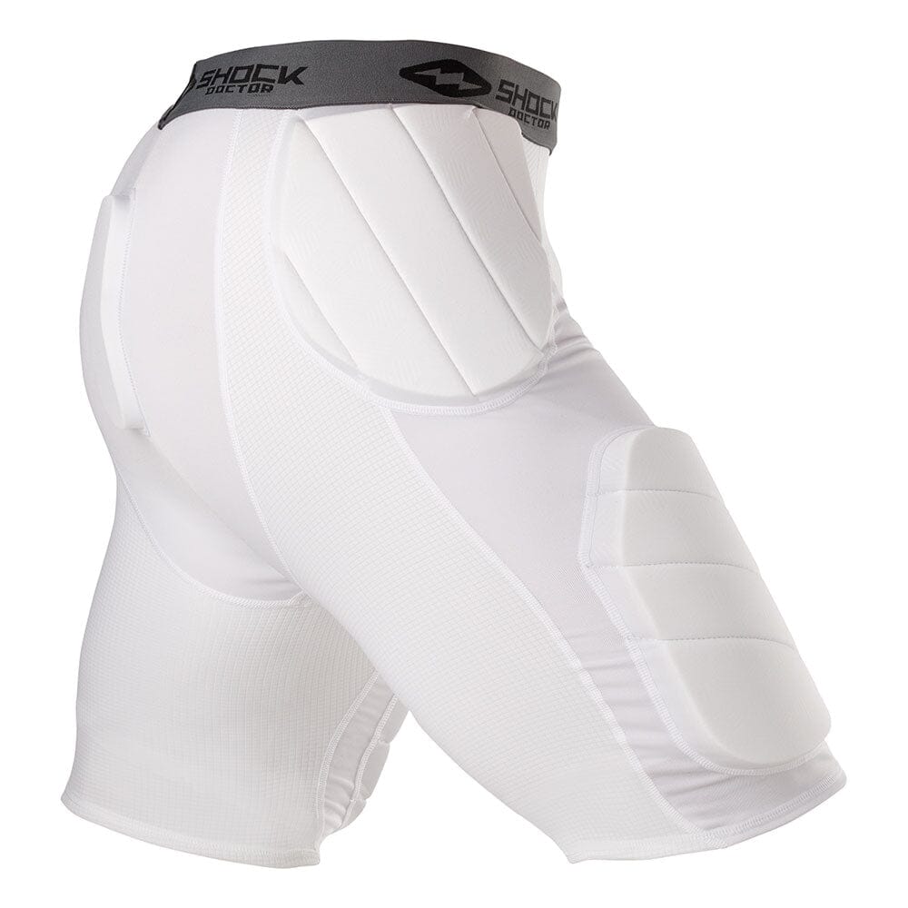 Shock Doctor Sport Compression Athletic Short with Pocket, White, Adult  Large