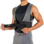 Shock Doctor Showtime Football Rib Vest - On Model - Tightening Strap Around Waist