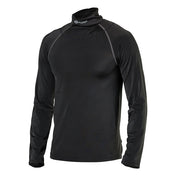 Shock Doctor Ultra Compression Hockey Long Sleeve Shirt With Integrated Neck Guard - Black - Front of Shirt