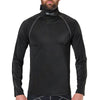 Shock Doctor Ultra Compression Hockey Long Sleeve Shirt With Integrated Neck Guard - Black - On Model - Front View