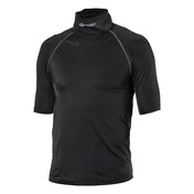 Shock Doctor Ultra Compression Hockey Short Sleeve Shirt With Integrated Neck Guard - Black - Front View