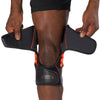 Shock Doctor NRG Knee Over Wrap with Stays with Spring Hinges - On Model - Unwrapping Top Knee Wrap