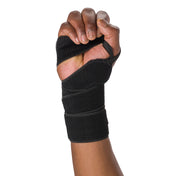 HyperWrap Multi-Use Compression Wrap by Shock Doctor shown in black, providing adjustable support for wrist with wrap-around design.