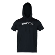 Shock Doctor Short Sleeve Performance Hoodie - Black  - Front of Hoodie