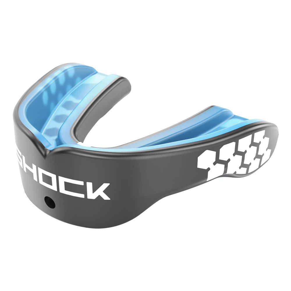 Shock Doctor Gel Max Power Mouthguard - Carbon Black - Front Left Angle View