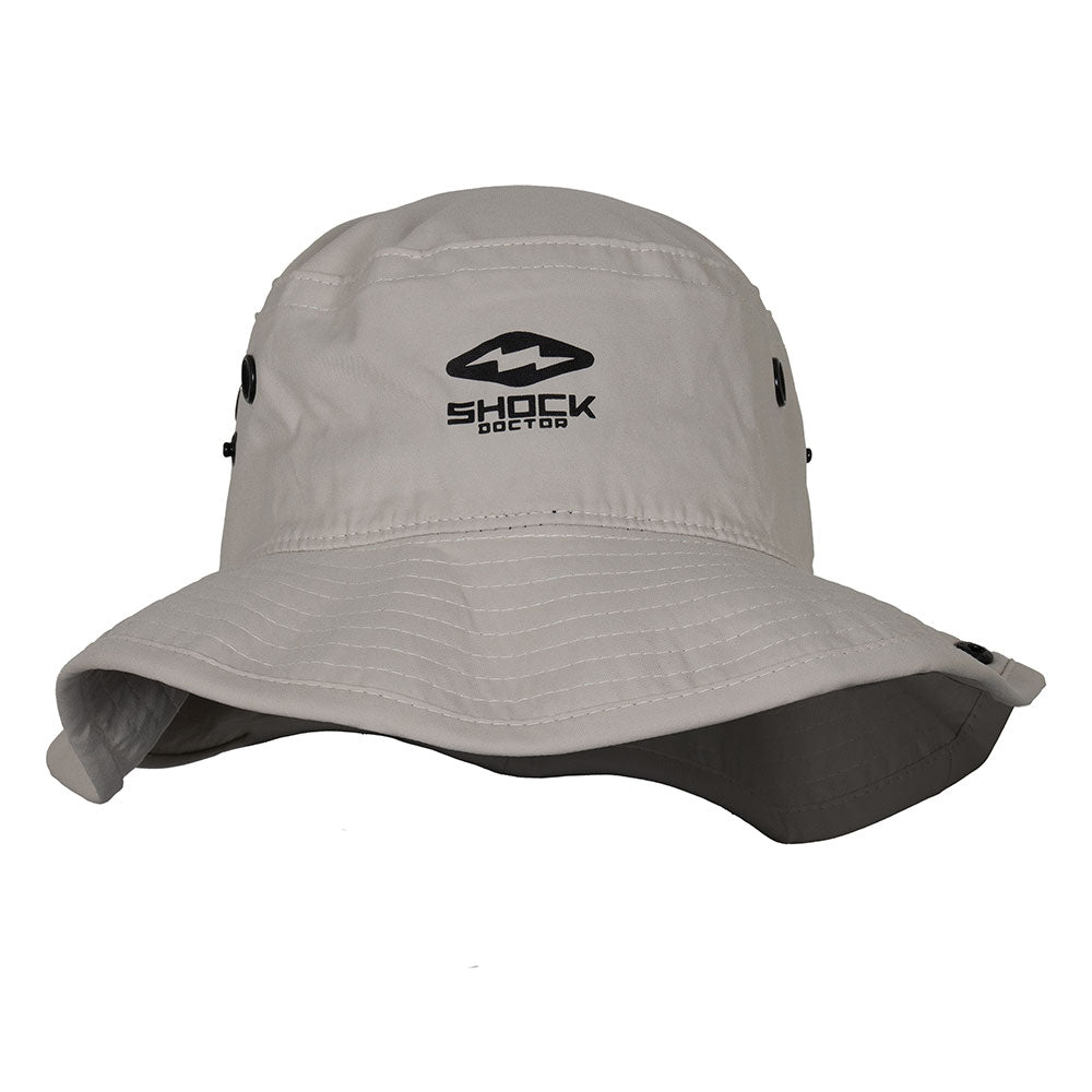 Shock Doctor Bucket Hat in Stone Grey Color - Front View