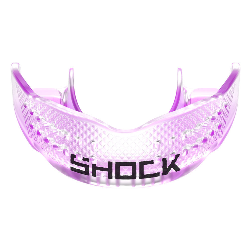 Women's Basketball Trash Talker Mouthguard for High School and Collegiate Players - Purple Clear - Front  View