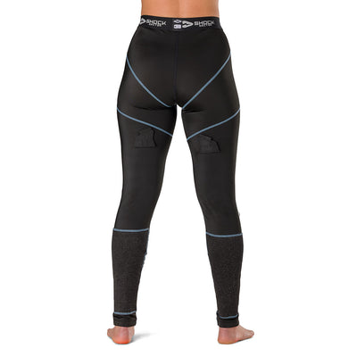 Shock Doctor Women's Compression Cut Resistant Hockey Pant With Pelvic Protector - Black - On Model - Back View