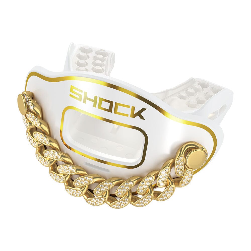 Shock Doctor Showtime Receiver Glove, White/Gold Lux L