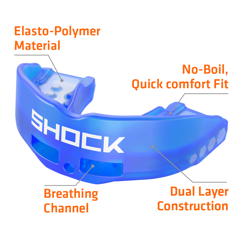 Shock Doctor Sport Gel Max Mouth Guard, Youth Size, Blue