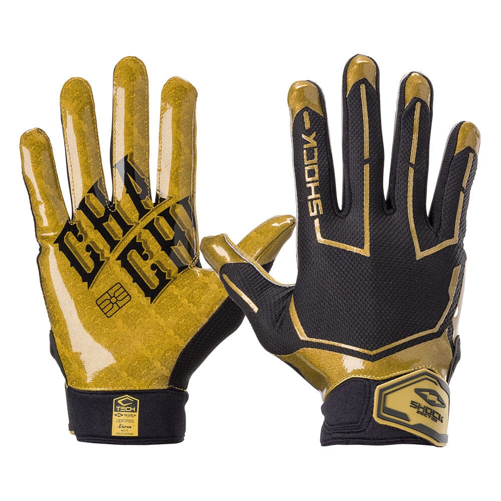 White/Gold Lux Showtime Football Receiver Gloves