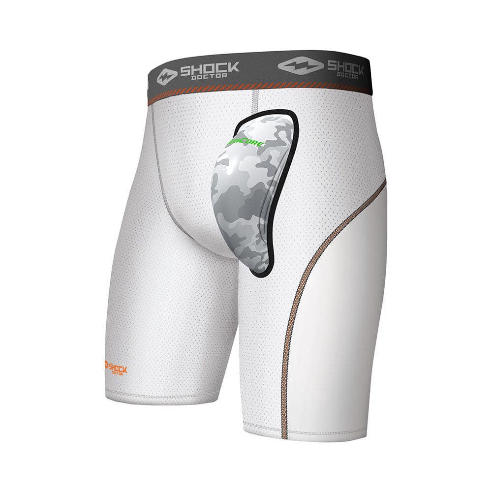Compression Short with AirCore™ Protective Cup (White)