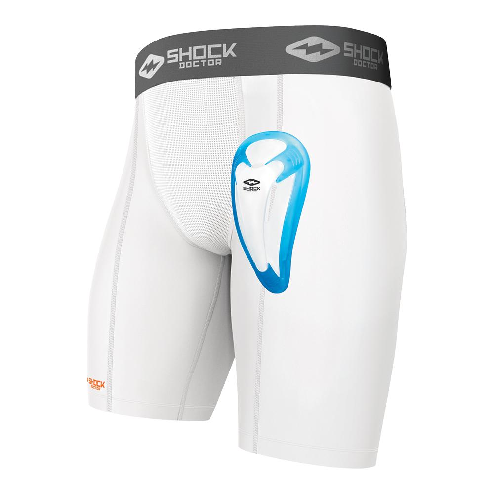 White Shock Doctor Core Compression Short/Bioflex Cup from