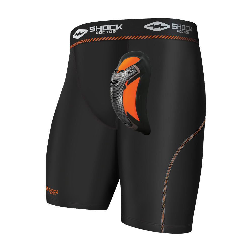 White Shock Doctor Core Compression Short/Bioflex Cup from Made4Fighters